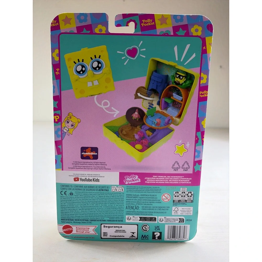 Polly Pocket Spongebob Squarepants Compact Playset Bikini Bottom New Mattel